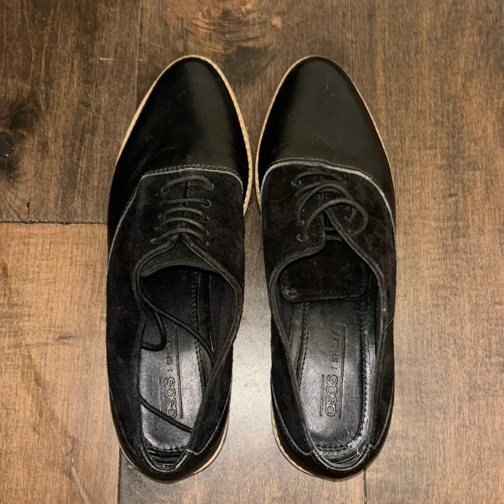 ASOS Suede Vinyl Oxford Dress Shoes